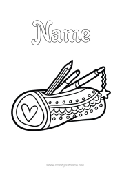 Free colouring Pencil Stationery supplies Pencil case