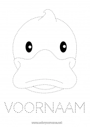 Gratis kleurplaat Activiteiten voor Kinderen Dier Eenvoudige kleurplaten Trace et colorie Eend Vogels en vliegende zoogdieren