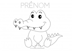Coloriage gratuit Crocodile Activités enfants Animal Coloriages faciles Trace et colorie Reptiles