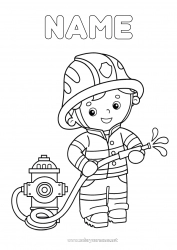 Free coloring Fireman firefighter Security Professions