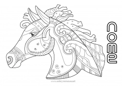 Desenho grátis Cavalo Zentangle Animais de fazenda