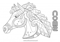 Disegno gratuito Cavallo Zentangle Animali da fattoria