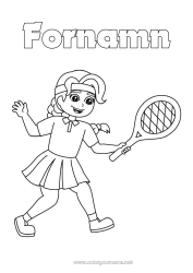 Gratis teckning Sport Flicka Tennis Racketsporter