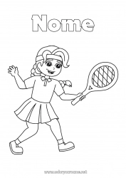 Colorazione gratuita Sport Ragazza Tennis Sport di racchetta