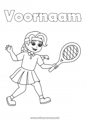 Gratis tekening Sport Meisje Tennis Racketsporten