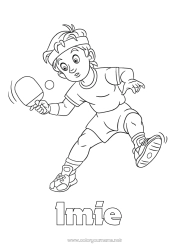 Kolorowanka za darmo Sport Chłopiec Sporty rakietowe Ping pong