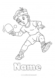 Free drawing Sport Boy Racket sports Ping pong