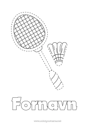 Gratis fargelegging Sport Barnaktiviteter Tegn og farglegg Racketsporter Badminton