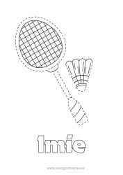 Kolorowanka za darmo Sport Aktywności dla dzieci Śledź i koloruj Sporty rakietowe Badminton