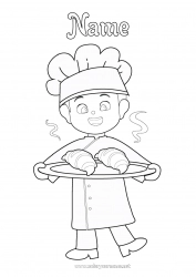 Free drawing Croissant Culinary Professions Baker pastry chef