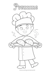 Pagină de colorat gratuită Cornuleț Meserii în domeniul culinar Brutar patiser
