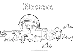 Colouring to customise Security Occupations Soldier