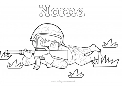 Desenho para personalizar Profissões de Segurança Soldado