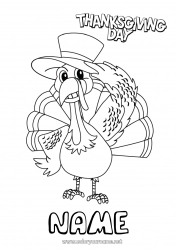 Free drawing Thanksgiving Turkey Autumn Farm animals