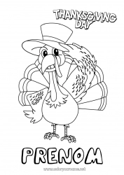 Dessin gratuit Thanksgiving Dindon Automne Animaux de la ferme