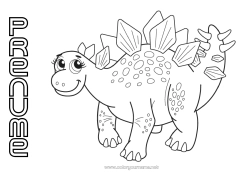 Desen liber de colorat Drăguț Dinozauri Animal Stegosaur.
