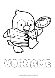 Kostenlose Malvorlage Sport Pinguin, Pinguin Tier Super Bowl Rugby Vögel und fliegende Säugetiere Mannschaftssportarten