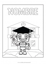 Dibujo libre Robot Escuela Bombilla Regreso a clases