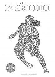 Dessin gratuit Football Zentangle Sports d'équipe Football féminin Footballeur footballeuse