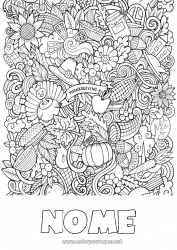 Colorazione gratuita Zucca Thanksgiving Tacchino Autunno Animali da fattoria