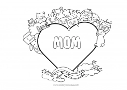 Child coloring page Monster Friend Big heart