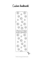 Colouring to customise Children's Activities Bookmark Smilley Geometric Shapes