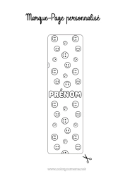 Coloriage gratuit Activités enfants Marque page Smilley Formes géométriques