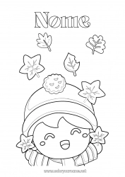 Disegno gratuito Autunno Bambino Foglie