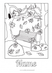 Free drawing Squirrel Autumn Leaves Forest animals