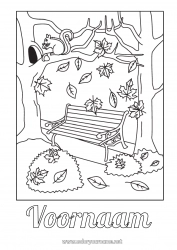 Gratis tekening Eekhoorn Herfst Bladeren Bosdieren