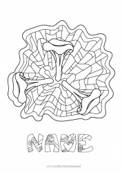 Free coloring Mandala Mushroom Intermediate coloring pages