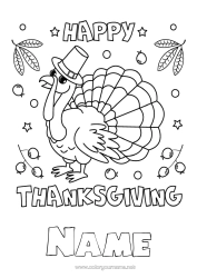 Free colouring Thanksgiving Turkey Autumn Farm animals Thanksgiving turkey