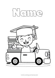 Free colouring Car Book Reading Cars, vans and motorhomes Student cap