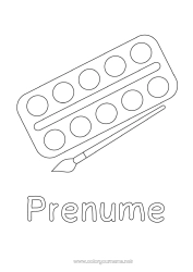 Pagină de colorat personalizată Art - artă Pensulă Desene de colorat ușoare Materiale școlare Pictură