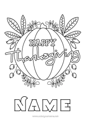 Free colouring Pumpkin Thanksgiving Autumn