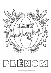 Dessin gratuit Citrouille Thanksgiving Automne