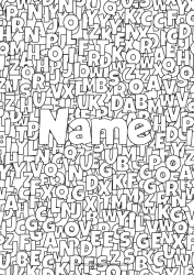 Free drawing Decorated name Alphabet Decorative background