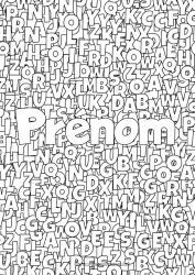 Coloriage gratuit Nom décoré Alphabet Fond décoratif