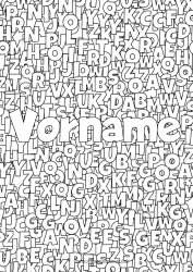 Kostenlose Malvorlage Dekorierter Name Alphabet Dekorativer Hintergrund