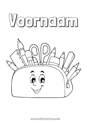Kleurplaat aanpassen Kunst Potlood Schoolbenodigdheden Etui Schaar