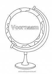 Gratis kleurplaat Geografie Wereldbol