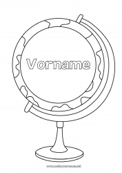 Kostenlose Malvorlage Geografie Erdball