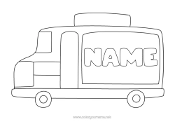 Colouring to customise Lorry Vehicles Easy Colouring Pages Trucks And Commercial Vehicles