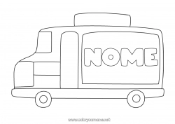 Disegno gratuito Camion Veicoli Disegni da colorare facili Camion e veicoli commerciali