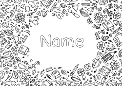 Free colouring Brush Book Reading Pencil Back to school Stationery supplies Decorative background