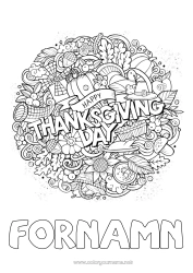 Gratis färgläggning Tacksägelsedagen Mandala Höst