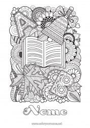 Disegno gratuito Mandala Autunno Campana Foglie Colorazioni complesse Libro Lettura Rientro a scuola