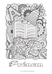 Coloriage gratuit Mandala Automne Cloche Feuilles Coloriages complexes Livre Lecture Rentrée scolaire