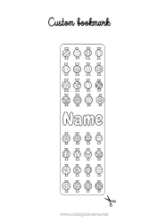 Colouring to customise Sweets Birthday Food Children's Activities Bookmark Treats, Sweets