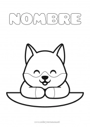 Colorear gratis Lobo Lindo Kawaii Animales Dibujos fáciles para colorear Animales del bosque Pupitre